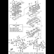 CYLINDER - CRANKCASE pour Yamaha 1999 WaveRunner WAVE RUNNER SUV1200 - SV1200X - 1999