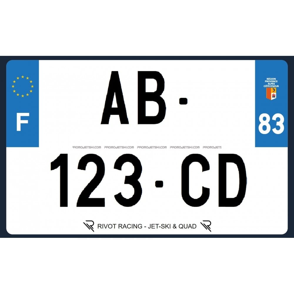 Plaque d'immatriculation plexi 210x130 - RR20121001 - Promo-jetski