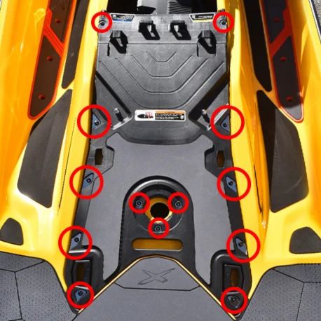 Reinforced washers for Seadoo hull