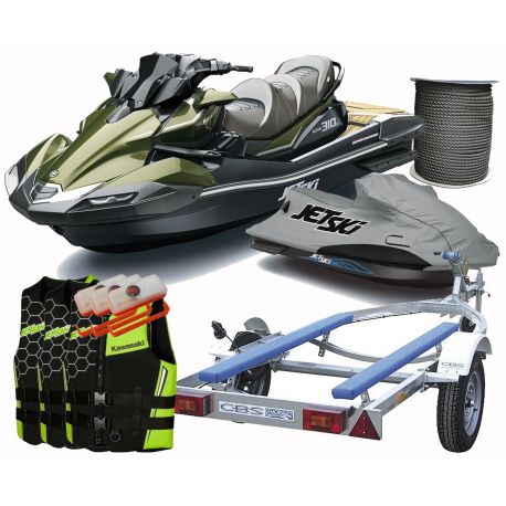 Jet ski Kawasaki Ultra 310LX de 2024 Pack Confort (pack remorque + gilet + bouts + lampe flash + housse de transport d'origine)