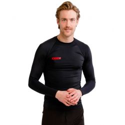 Lycra Homme Jobe Rash Guard à Manches Longues Noir Lycra Homme Jobe Rash Guard à Manches Longues Noir
