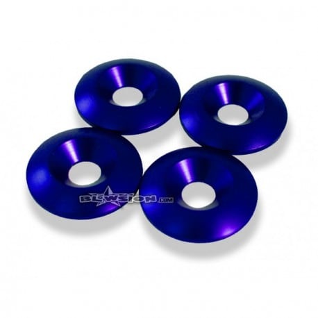 External aluminum washers for toe clips Blue