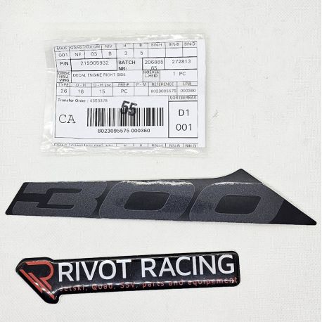 Décalque Latéral Moteur DR  300    Model Eclipse Black