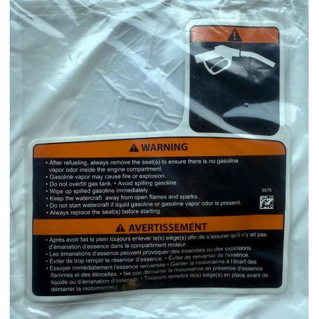 Warning Decal Gasoline (Refueling)