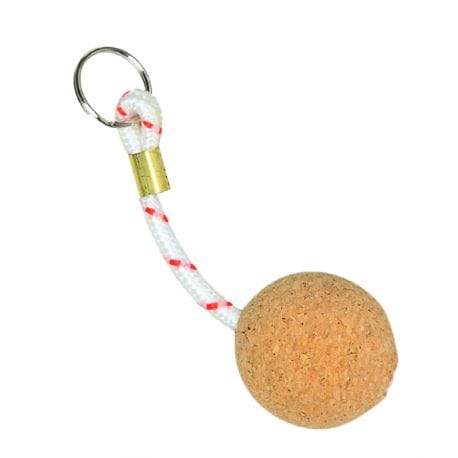 Floating keychain in the shape of a cork ball