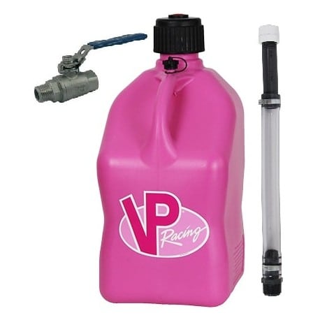 Pink Square Bottle VP racing 20L Can + pipes + valve