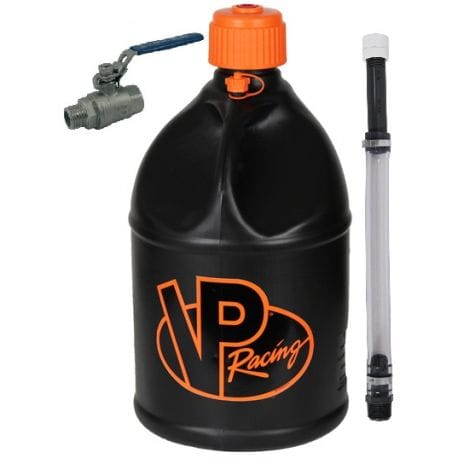 Black and Orange VP racing 20L Square Bottle (Special V-Twin Series) Can + pipes + valve