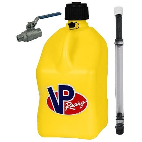 Yellow Square Bottle VP racing 20L Can + pipes + valve