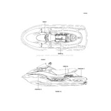 Decals(JH1200-A3) pour Kawasaki 2001 Ultra 150