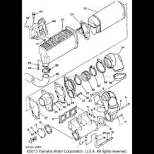 EXHAUST 1 pour Yamaha 1993 WaveRunner WAVERUNNER LX 650 (WR650R) 1993