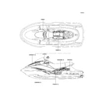 Decals(Blue)(JH1200-A4) pour Kawasaki 2002 Ultra 150