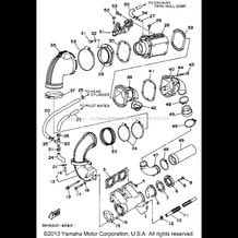 EXHAUST 1 pour Yamaha 1994 WaveRunner WAVE RAIDER - RA700S - 1994