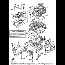 CYLINDER CRANKCASE pour Yamaha 1994 WaveRunner WAVE RUNNER III GP - WRA700S - 1994