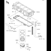 Cylinder/Piston(s) pour Kawasaki 2004 STX-12F