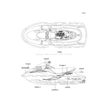 Decals(JH1100-B4) pour Kawasaki 2004 Ultra 130