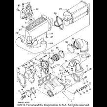 EXHAUST 1 pour Yamaha 1994 WaveRunner WAVE RUNNER VXR 650 (WRB650) 1994