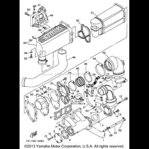 EXHAUST 1 pour Yamaha 1995 WaveRunner FX-1 - FX700T - 1995