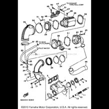 EXHAUST 1 pour Yamaha 1995 WaveRunner WAVE RAIDER - RA700T - 1995