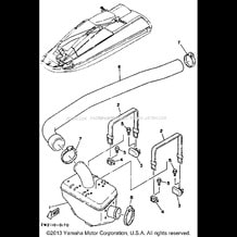EXHAUST 2 pour Yamaha 1990 WaveRunner SUPER JET 650 (SJ650D) 1990