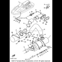 EXHAUST 2 pour Yamaha 1995 WaveRunner WAVE RAIDER 1100 (RA1100T) 1995