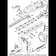 HULL - DECK pour Yamaha 1995 WaveRunner WAVE RAIDER 1100 - RA1100T - 1995