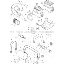 01- Exhaust System 717 pour Seadoo 1996 GTI, 5866, 1996