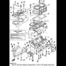 CYLINDER - CRANKCASE pour Yamaha 1995 WaveRunner WAVE RUNNER III 650 (WRA650T) 1995