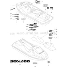 09- Decals SPX pour Sea-Doo 1996 SPX, 5877, 1996
