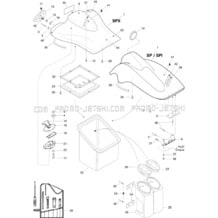 09- Front Storage Compartment SPX pour Sea-Doo 1996 SPX, 5877, 1996