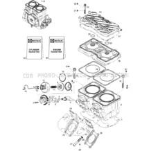 01- Cylinder And Exhaust Manifold pour Seadoo 1996 XP, 5859, 1996