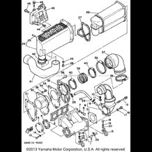 EXHAUST 1 pour Yamaha 1995 WaveRunner WAVE RUNNER III 650 (WRA650T) 1995