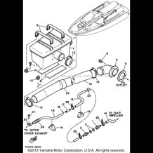 EXHAUST 2 pour Yamaha 1995 WaveRunner WAVE RUNNER III - WRA650T - 1995