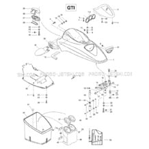 09- Front Storage Compartment (GTI) pour Seadoo 1997 GTS, 5818, 1997