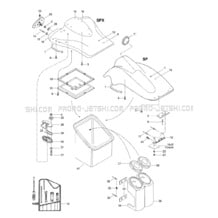 09- Front Storage Compartment pour Sea-Doo 1997 SPX, 5834-5661, 1997
