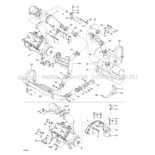 01- Engine Support And Muffler pour Seadoo 1998 GTX RFI, 5666 5843,  1998