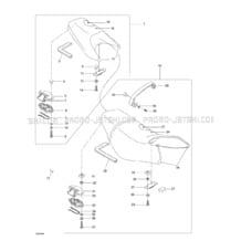 09- Seat Rear And Front (engine Cover) pour Seadoo 1998 GTX RFI, 5666 5843,  1998