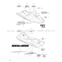 09- Decals pour Seadoo 1999 GSX RFI, 5637 5638 5652 5829, 1999