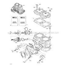 01- Cylinder, Exhaust Manifold pour Seadoo 2000 GTX, 5653 5669 5544 5545, 2000