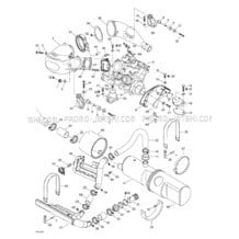 01- Engine Support And Muffler pour Seadoo 2000 GTX, 5653 5669 5544 5545, 2000