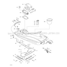 09- Body, Rear View pour Seadoo 2000 GTX, 5653 5669 5544 5545, 2000