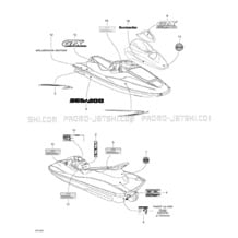 09- Decals pour Sea-Doo 2000 GTX, 5653 5669 5544 5545, 2000