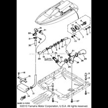 HULL - DECK 3 pour Yamaha 1995 WaveRunner WAVE RUNNER III - WRA650T - 1995