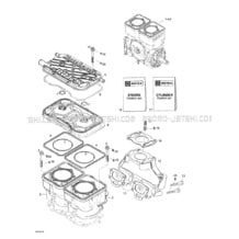 01- Cylinder, Exhaust Manifold pour Seadoo 2001 GTI, 5522 5523, 2001