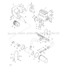 01- Engine Support And Muffler pour Sea-Doo 2001 GTI, 5522 5523, 2001