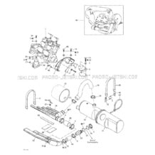 01- Engine Support And Muffler pour Sea-Doo 2001 RX X, 5589, 2001