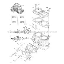 01- Cylinder, Exhaust Manifold pour Sea-Doo 2001 RX, 5532 5533 5542 5543, 2001
