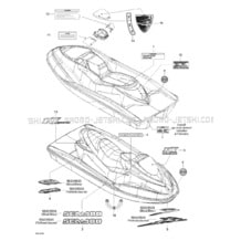 09- Decals pour Sea-Doo 2001 RX, 5532 5533 5542 5543, 2001