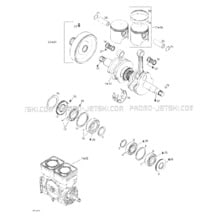 01- Crankshaft And Pistons pour Seadoo 2002 GTI, 5558 5559 6116, 2002