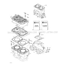 01- Cylinder, Exhaust Manifold pour Seadoo 2002 GTI, 5558 5559 6116, 2002