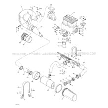 01- Engine Support And Muffler pour Seadoo 2002 GTI, 5558 5559 6116, 2002